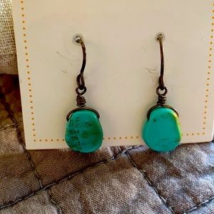 Turquoise and Silver Dangle Earrings